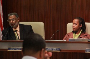 Councilmember Jovanka Beckles told councilmember Corky Booze that it was not an appropriate time to campaign.
